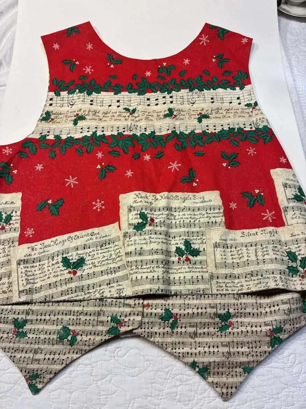 Vintage Fabric Traditions Holiday Harmony Christmas Vest Sewing Panel
